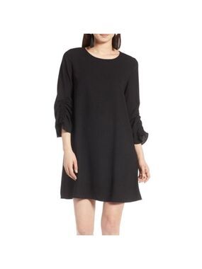 Halogen Ruched Sleeve Swing Dress